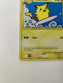 Surfing Pikachu 114/111 Rising Rivals Holo Pokemon Secret Rare - Image 3