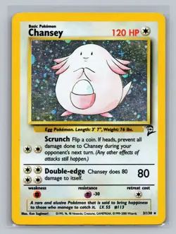 Pokemon TCG #003/130 Chansey Base Set 2 Holo HP - Image 1