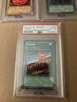 2002 YuGiOh Hinotama Beast Fangs Fissure LOB PSA 5/6 Lot Of 3 Blue Eyes - Image 3