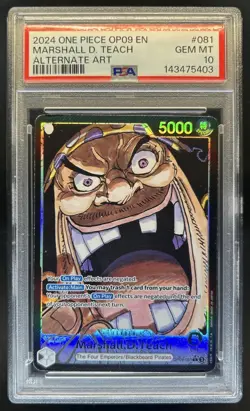2024 One Piece Emperors in New World Marshall.D.Teach Leader #OP09-081 PSA 10 - Image 1