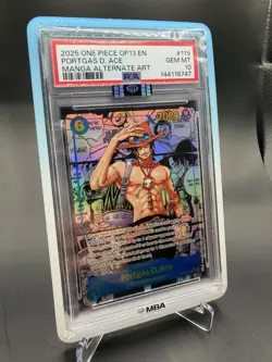 One Piece Portgas D Ace Manga PSA 10 GEM MINT MBA Black Diamond OP13 #119 - Image 1