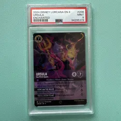 2024 Disney Lorcana EN 4 Ursula's Return Enchanted Ursula #208 PSA 9 - Image 1