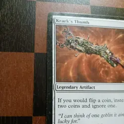 Mtg Krark's Thumb HP/MP Mirrodin Regular Coin Flip Card Rare See Pics - Image 2