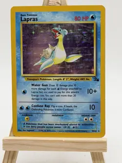 1999 Pokemon Fossil Lapras Holo 10/62 Rare Vintage Card LP - Image 1