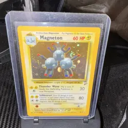 Pokemon Magneton Base Set 2 Holo Rare 009/130 60 HP Trading Card English - Image 1