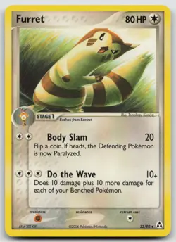 Pokemon Card Furret Uncommon Legend Maker 33/92 - Image 1