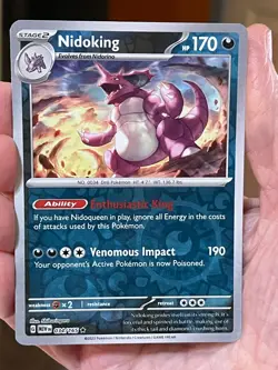 POKEMON NIDOKING 034/165 RARE REVERSE HOLOFOIL SCARLET & VIOLET 151 NM CARD - Image 1