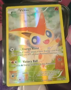 Pokemon Card XY Promos #XY117 Victini Promo MP Full Art Black Star - Image 3