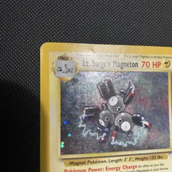 Pokemon TCG Lt. Surge's Magneton Gym Heroes Holo Card 8/132 MP-HP RARE - Image 2