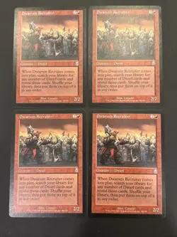 4x Dwarven Recruiter Odyssey NM UP Red Uncommon MAGIC MTG CARD - Image 1