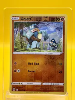 Golett 082/172 Common Reverse Holo Fighting Brilliant Stars Pokemon Card LP-NM - Image 1