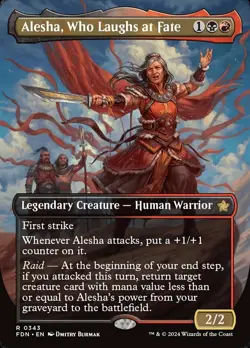 MTG Alesha, Who Laughs at Fate - Foil - Borderless, NM-Mint, English Foundations - Image 1