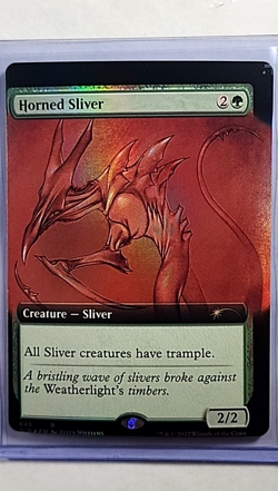 2022 MTG Magic the Gathering Secret Lair Drop Foil Horned Sliver *Miscut Error* - Image 1