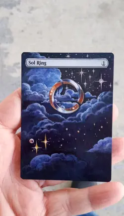 MtG Sol Ring Magic Altered Hand Painted Art Original Alter LRW Lorwyn Eclipsed - Image 1