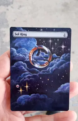 MtG Sol Ring Magic Altered Hand Painted Art Original Alter LRW Lorwyn Eclipsed - Image 2