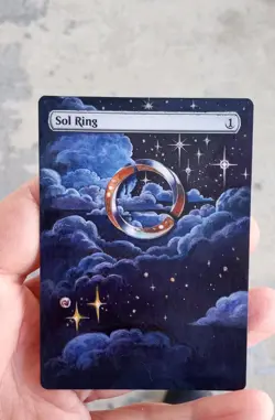 MtG Sol Ring Magic Altered Hand Painted Art Original Alter LRW Lorwyn Eclipsed - Image 3