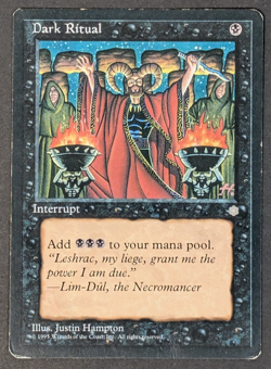 MTG Card - 1x Dark Ritual - Ice Age - HP - Vintage - Magic The Gathering - 1995 - Image 1