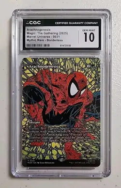 Arachnogenesis (Borderless) Marvel Universe Eternal-Legal Regular MTG CGC 10 Gem - Image 1