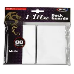 Pack of 80 BCW White Matte Elite Deck Guard CCG Gaming Card Protective Sleeves - Image 1