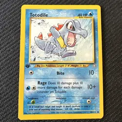 Totodile 80/111 Common 1st Edition Neo Genesis Pokemon Card - Image 1