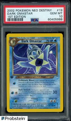 2002 Pokemon Neo Destiny 1st Edition #19 Dark Omstar PSA 10 GEM MINT - Image 1