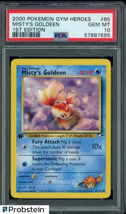 2000 Pokemon Gym Heroes 1st Edition #85 Misty's Goldeen PSA 10 GEM MINT - Image 1