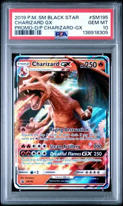 2019 Pokemon Sun & Moon Black Star Promo Charizard GX SM195 PSA 10 - Image 1