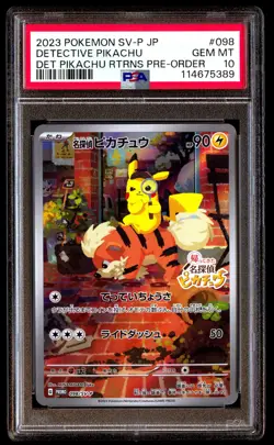 PSA 10 Detective Pikachu 098 Pokemon SV P Promo Japanese 2023 Det Rtrns Pre Orde - Image 1