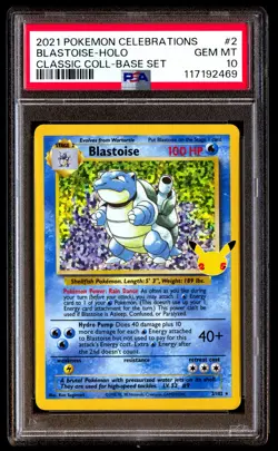 PSA 10 Blastoise Holo 2 Pokemon Celebrations Classic Collection 2021 Base Set - Image 1