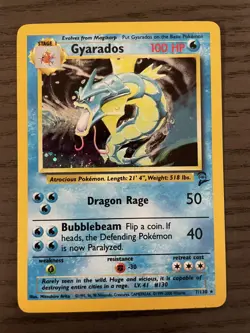 Pokemon Gyarados Base Set 2 #7 Holo Unlimited Rare Near mint condition - Image 1