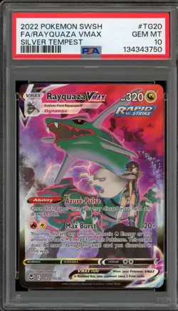 Pokemon Rayquaza VMAX Silver Tempest Trainer Gallery Full Art #TG20 PSA 10 - Image 1
