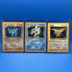 Pokemon TCG LOT Zapdos Base Set 16/102 Holo - Machamp Holo - Gyarados Base Halo - Image 1