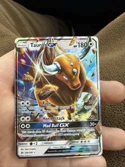 Tauros GX - 100/149 Sun & Moon Base Set Ultra Rare - NM - POKEMON TCG - Image 1