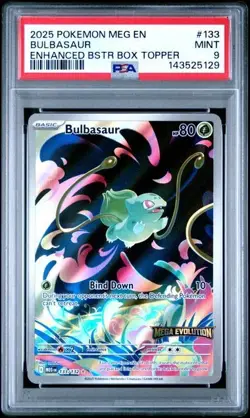 Pokemon Mega Evolutions Bulbasaur 133/132 Enhanced Promo Stamp PSA 9 - Image 1