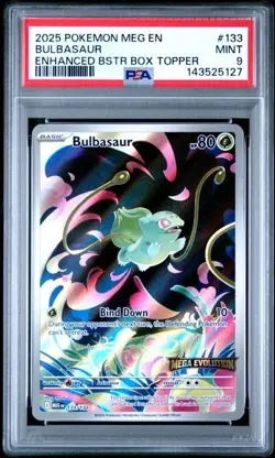 Pokemon Mega Evolutions Bulbasaur 133/132 Enhanced Promo Stamp PSA 9 - Image 1