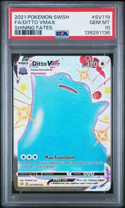 PSA 10 Gem Mint Pokemon Shining Fates Ditto VMAX SV119 Full Art - Image 1