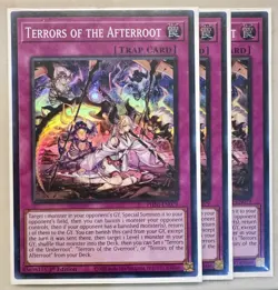 Yugioh! 3x Terrors of the Afterroot PHNI-EN079 Super Rare 1st Ed NM - Image 1
