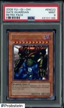 2008 Yu-Gi-Oh! Retro Pack #EN023 Gate Guardian PSA 9 MINT - Image 1