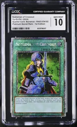 Nobleman Of Crossout *CGC 10* RA03-EN102 *POP 2* Platinum Secret Rare * Yugioh - Image 1