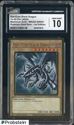 2020 Yu-Gi-Oh! MAGO-EN003 Maximum Gold 1st Edition Red-Eyes Black Dragon CGC 10 - Image 1