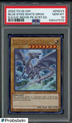 2020 YU-GI-OH! THE D.S.O.D MOVIE SECRET #ENSV4 BLUE-EYES WHITE DRAGON PSA 10 - Image 1