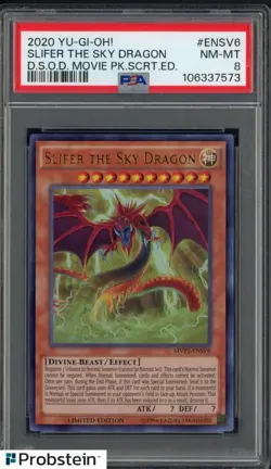 2020 YU-GI-OH! THE D.S.O.D MOVIE SECRET #ENSV6 SLIFER THE SKY DRAGON PSA 8 - Image 1