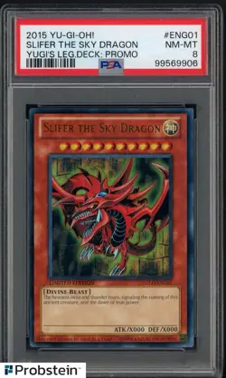 2015 YU-GI-OH! YUGI'S LEGENDARY DECK: PROMO #ENG01 SLIFER THE SKY DRAGON PSA 8 - Image 1