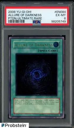 2008 YU-GI-OH! PTDN-PHANTOM DARKNESS #EN084 ALLURE OF DARKNESS PSA 6 - Image 1