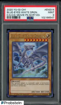 2020 YU-GI-OH! THE D.S.O.D MOVIE SECRET #ENSV4 BLUE-EYES WHITE DRAGON PSA 9 - Image 1