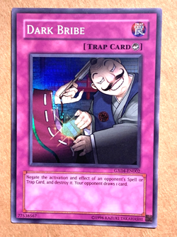 yugioh GX04-EN002 DARK BRIBE Super Rare North American ENGLISH NM - Image 1