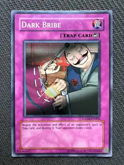 Yugioh Dark Bribe Unlimited Edition Super Rare GX04-EN002 LP/NM - Image 1
