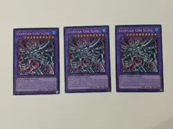 Yugioh - Egyptian God Slime x 3 - 1st Edition Secret Rare LP - Free Holo Card B - Image 1