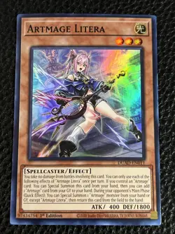 Artmage Litera DUAD-EN011 Yugioh 1st Ed. (New) Super Rare - Image 1