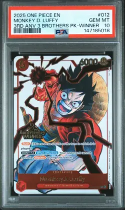 PSA 10 Sequential -Luffy Sabo Ace WINNER - One Piece 3rd Anniversary 3 Brothers - Image 2